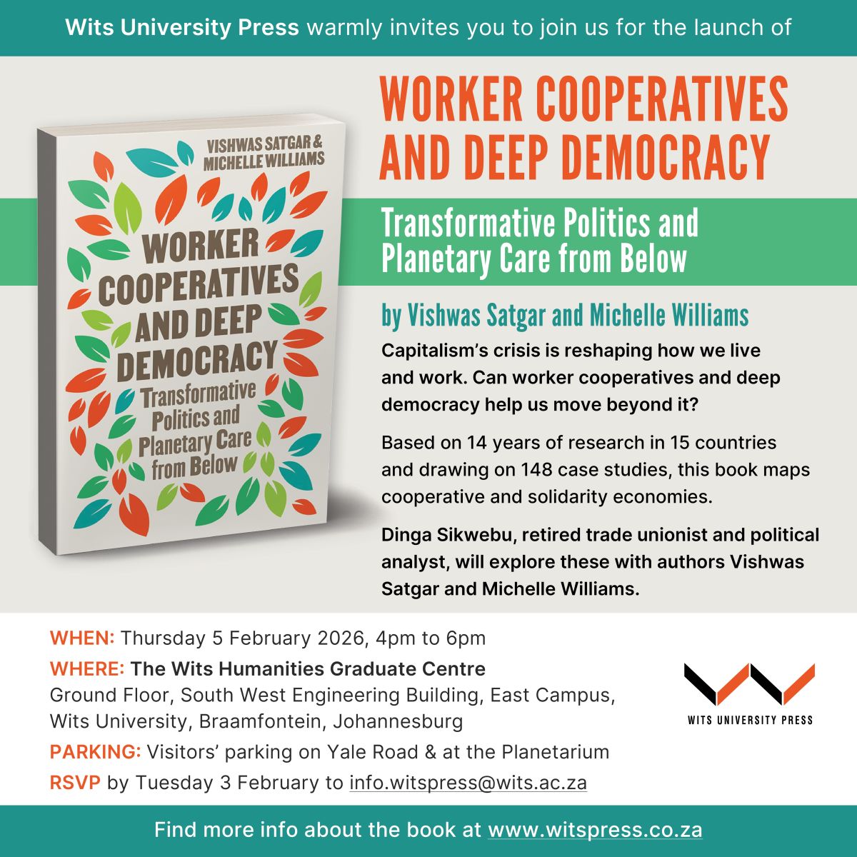 Book launch - Worker Cooperatives and Deep Democracy: Transformative Politics and Planetary Care from Below.